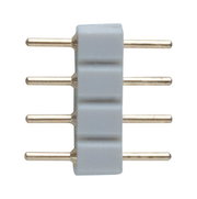 Grijze LED-connector met vier gouden pinnen voor verlichtingssystemen, elektrisch accessoire