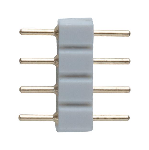 Grijze LED-connector met vier gouden pinnen voor verlichtingssystemen, elektrisch accessoire