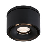 Runde schwarze LED-Deckenleuchte aus Metall mit warmweißem Licht für moderne Innenräume