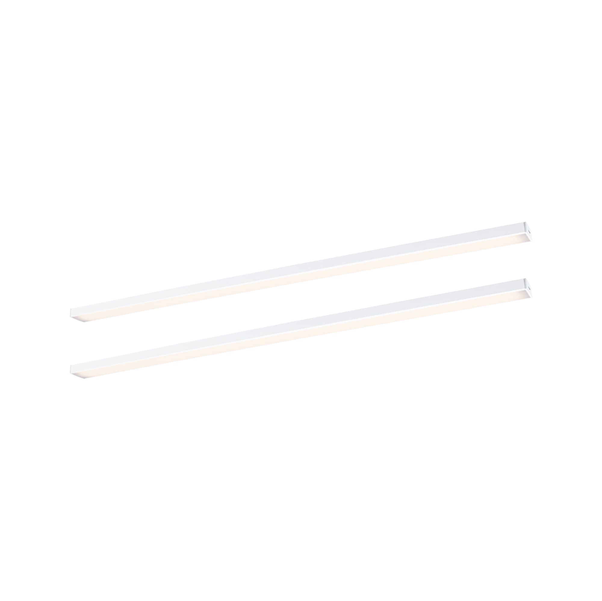 LED-onderkastverlichting Inline Uitbreidingsset 3000K dimbaar 2x6W 550x26mm 2x500lm 24V Wit mat Twee witte aluminium LED-lichtstrips voor moderne binnenverlichting en energiezuinige kamerverlichting