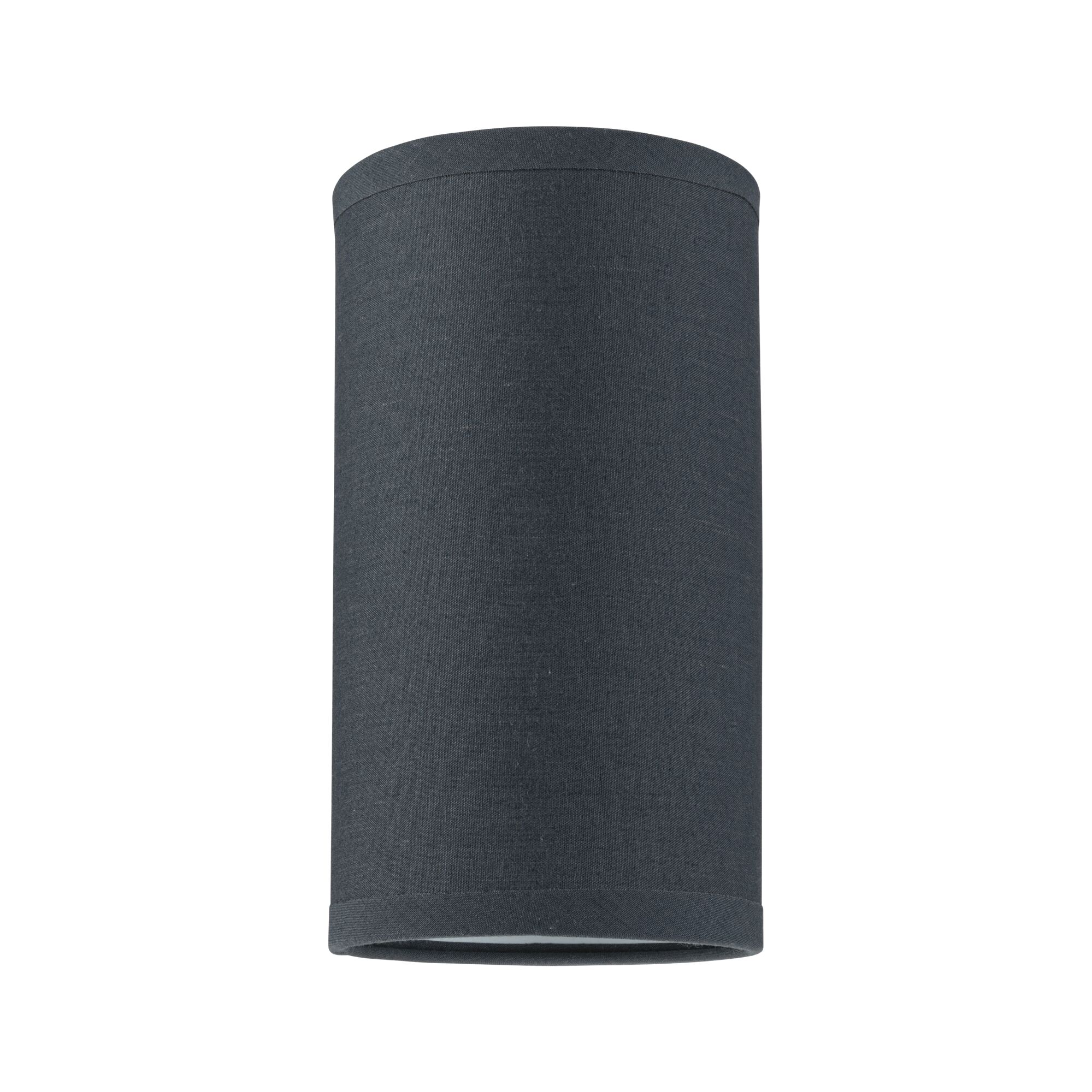Cylindrical dark grey fabric ceiling lamp shade for modern LED lighting solutions