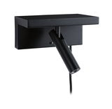 Schwarze LED-Wandleuchte aus Metall mit verstellbarem Spot für gezielte Beleuchtung im Innenbereich