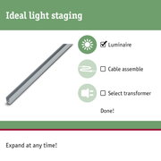 Silver aluminium profile for LED light strips, perfect for lighting design and illumination systems