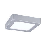 Quadratische LED-Deckenleuchte aus silbernem Aluminium mit weißem Diffusor für modernes Raumlicht