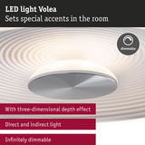 White LED ceiling light Volea with 3D depth effect and infinitely dimmable direct and indirect lighting
