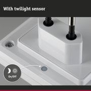 White plastic housing with integrated twilight sensor and on/off lighting control function