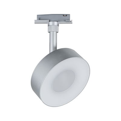 Moderne zilveren metalen LED-plafondspot met ronde diffuser voor woonverlichting
