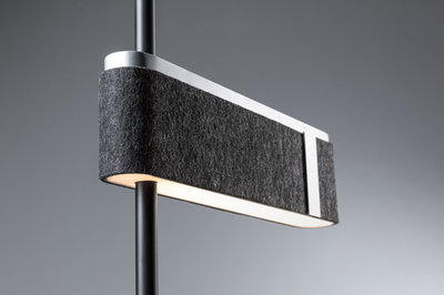 Modern floor lamp with black felt and aluminium frame, energy-efficient LED lighting
