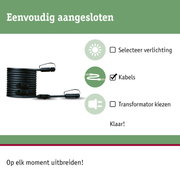 Zwart verlengkabel met connectoren voor flexibele verlichtingsoplossingen