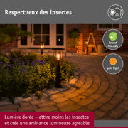 Borne lumineuse Classic favorable aux insectes IP44 500mm 2200K 4,3W 420lm 230V Noir E27 Métal