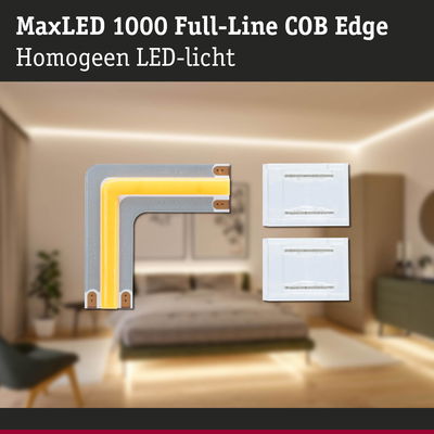 MaxLED 1000 Full-Line COB Edge LED-hoekmodules in grijs en geel voor gelijkmatige LED-verlichting