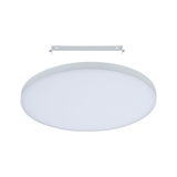 Round white LED ceiling light made of plastic with mounting bracket for modern room lighting
