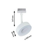 Weißer LED-Spot aus Metall mit 100 mm Durchmesser und 147 mm Höhe für moderne Innenbeleuchtung