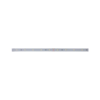 Long LED light strip with white LEDs in transparent casing for modern lighting solutions