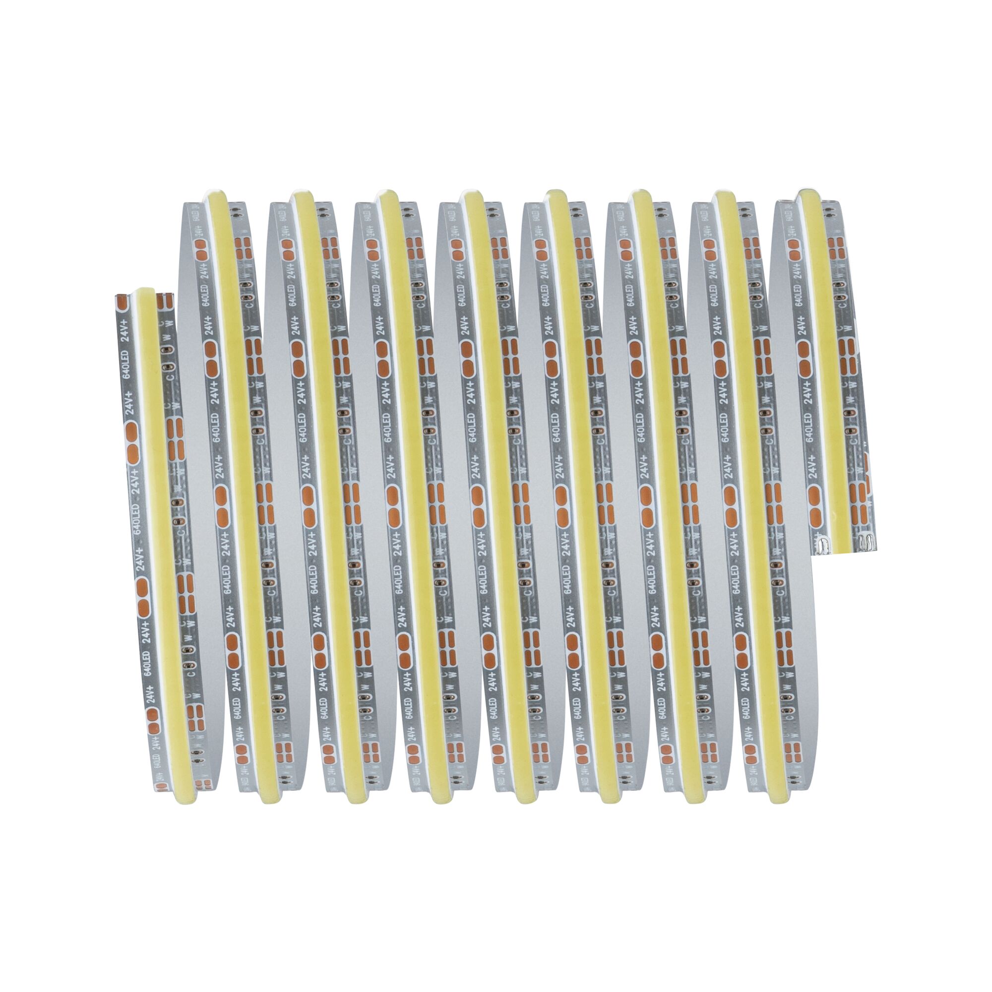 Flexible LED-Streifen mit 24V, 640 LEDs, warmweißem Licht für vielseitige Beleuchtungsanwendungen