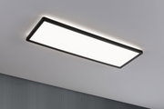 Rechteckige Deckenleuchte mit schwarzem Aluminiumrahmen und weißem Diffusor für modernes Raumlicht