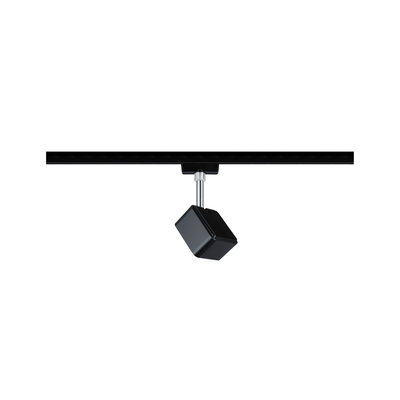 Spot LED carré noir en métal sur rail pour un éclairage flexible et réglable