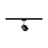 Spot LED carré noir en métal sur rail pour un éclairage flexible et réglable