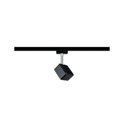Spot LED carré noir en métal sur rail pour un éclairage flexible et réglable