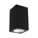 Applique murale extérieure rectangulaire noire en métal avec réflecteur blanc pour éclairage moderne
