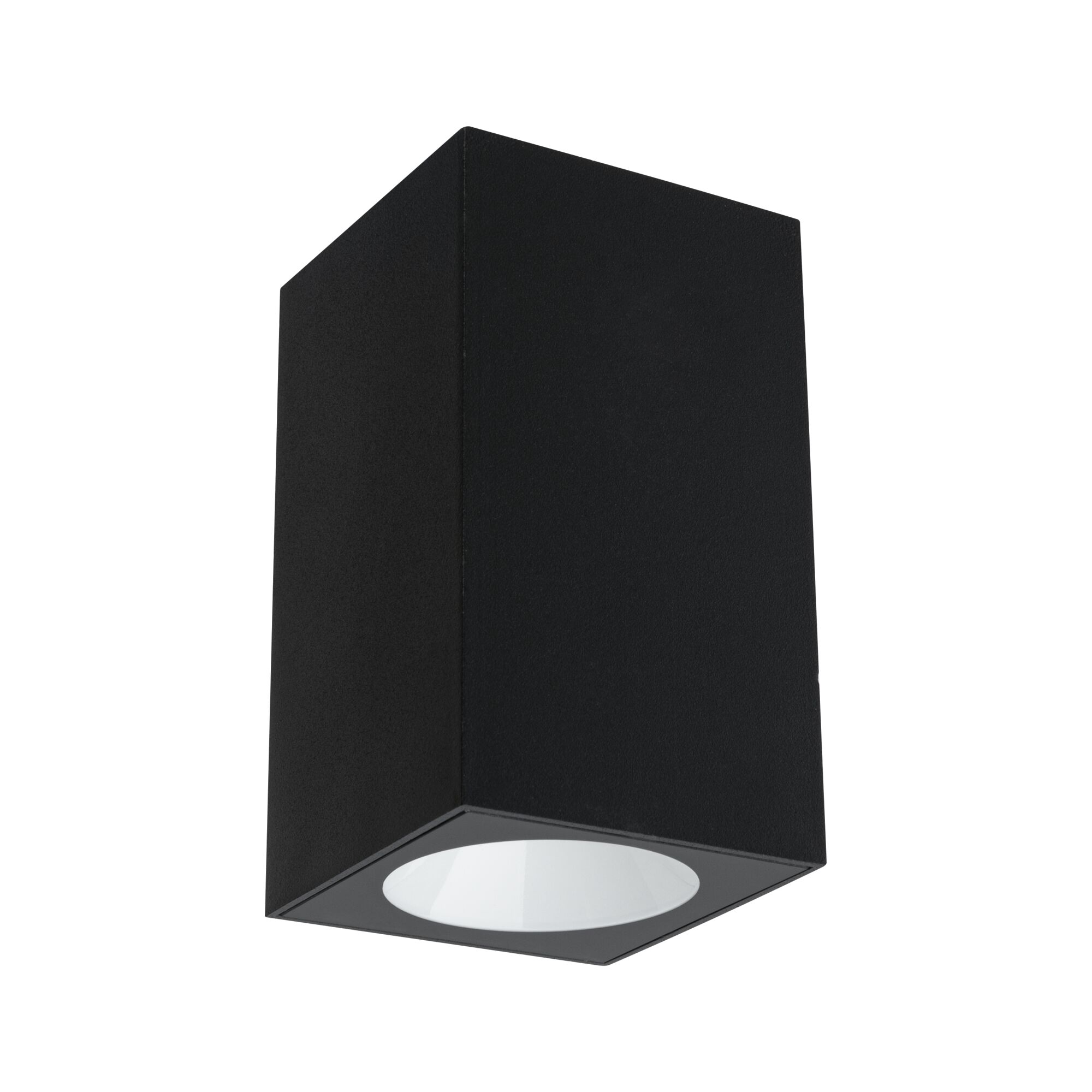 Black rectangular outdoor wall light in metal with white reflector for modern lighting