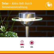 Solar LED Gartenstrahler Ufo IP44 3000K Edelstahl/Klar