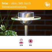 Solar LED Gartenstrahler Ufo IP44 3000K Edelstahl/Klar