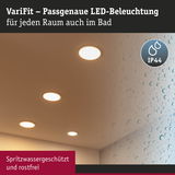VariFit LED-Einbaustrahler in warmweiß, spritzwassergeschützt IP44, ideal für Badezimmerbeleuchtung