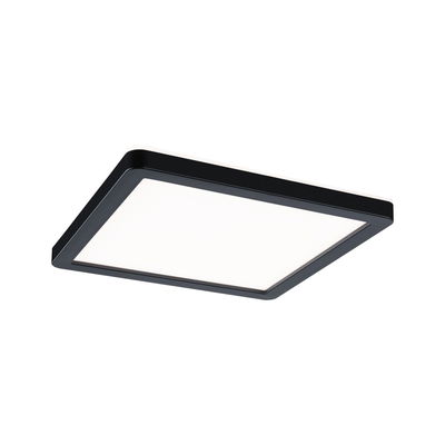 Square LED ceiling light with black frame and white diffuser for modern room lighting