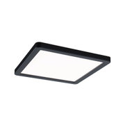 Plafonnier LED carré avec cadre noir et diffuseur blanc pour un éclairage moderne