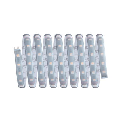Bande LED flexible avec LEDs blanc chaud et dos autocollant pour éclairage polyvalent.