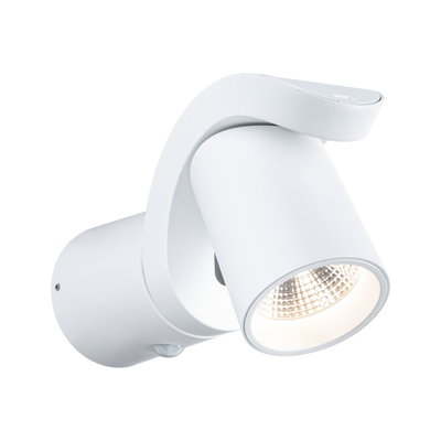 Moderne hvid metal LED-spot med justerbart hoved til fokuseret belysning