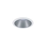 Ronde inbouwspot van wit kunststof met zilveren reflector voor moderne LED-verlichting