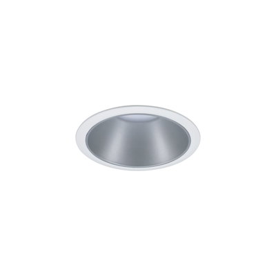 Spot encastré rond en plastique blanc avec réflecteur argenté pour éclairage LED moderne