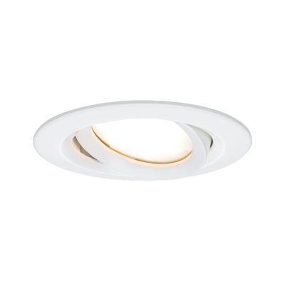 Witte LED-inbouwspot van kunststof met verstelbare kop voor flexibele verlichting