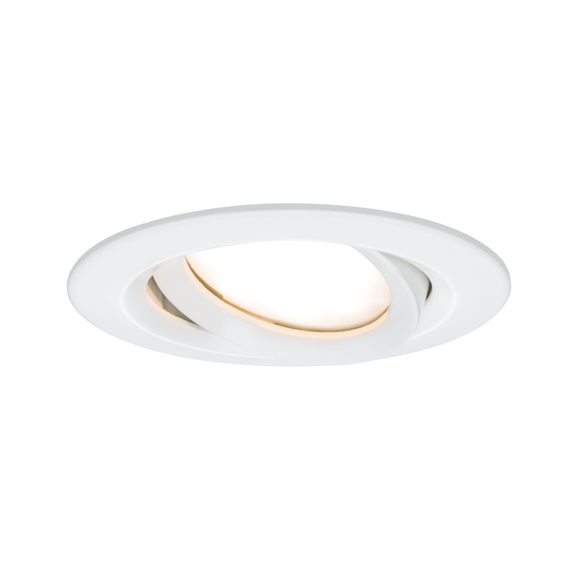 White LED recessed spotlight made of plastic with adjustable head for flexible room lighting