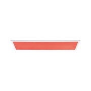 Panneau LED rectangulaire avec cadre blanc et surface lumineuse rouge pour éclairage moderne