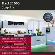 MaxLED 500 1m LED strip with protective cover, perfect for kitchen lighting and strong accent lights