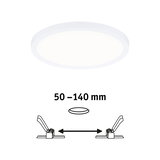 Round white LED ceiling light with adjustable 50 to 140 mm spacing for modern room lighting