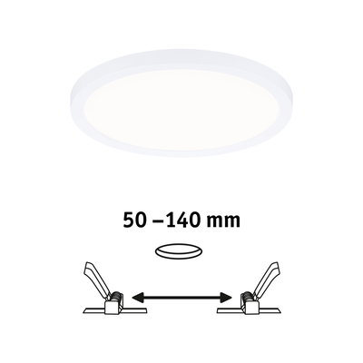 Round white LED ceiling light with adjustable 50 to 140 mm spacing for modern room lighting
