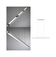 Modern silver aluminium LED pendant light with warm white illumination for living spaces