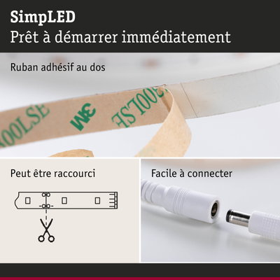 Ruban adhésif 3M marron et blanc, facile à connecter et à raccourcir pour usage polyvalent