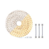 LED strip light with warm and cool white LEDs plus three connectors for versatile lighting setups