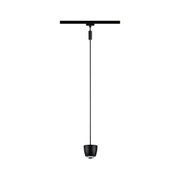 Zwarte metalen hanglamp met dun snoer voor moderne binnenverlichting