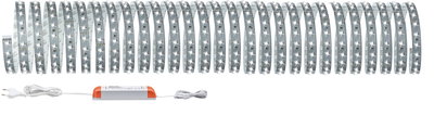 Longue bande LED blanche avec prise et transformateur pour éclairage intérieur flexible