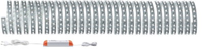 Lange weiße LED-Lichtleiste mit Netzstecker und Trafo für flexible Beleuchtung im Innenbereich