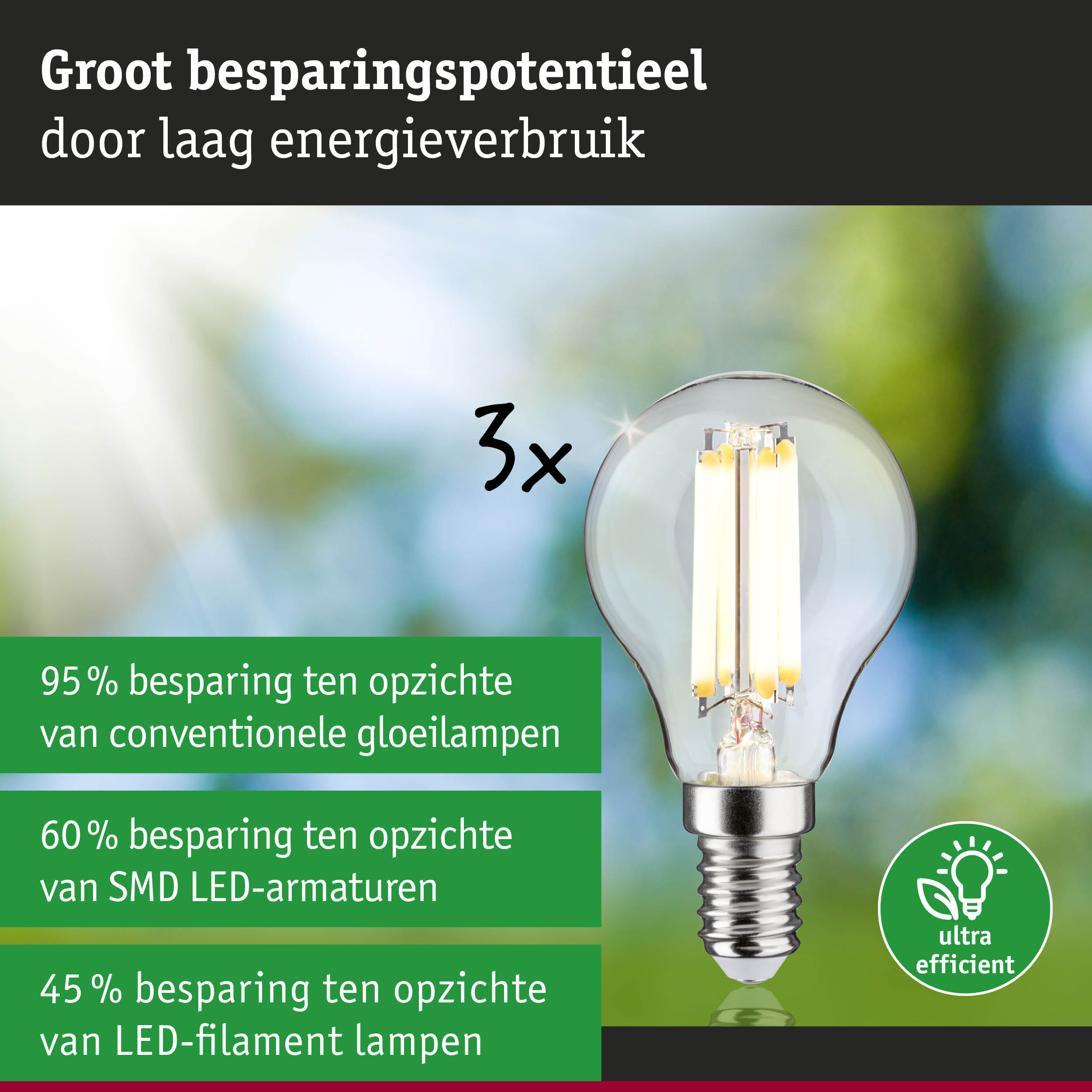 Heldere LED-filamentlamp met laag energieverbruik en hoge efficiëntie voor besparing