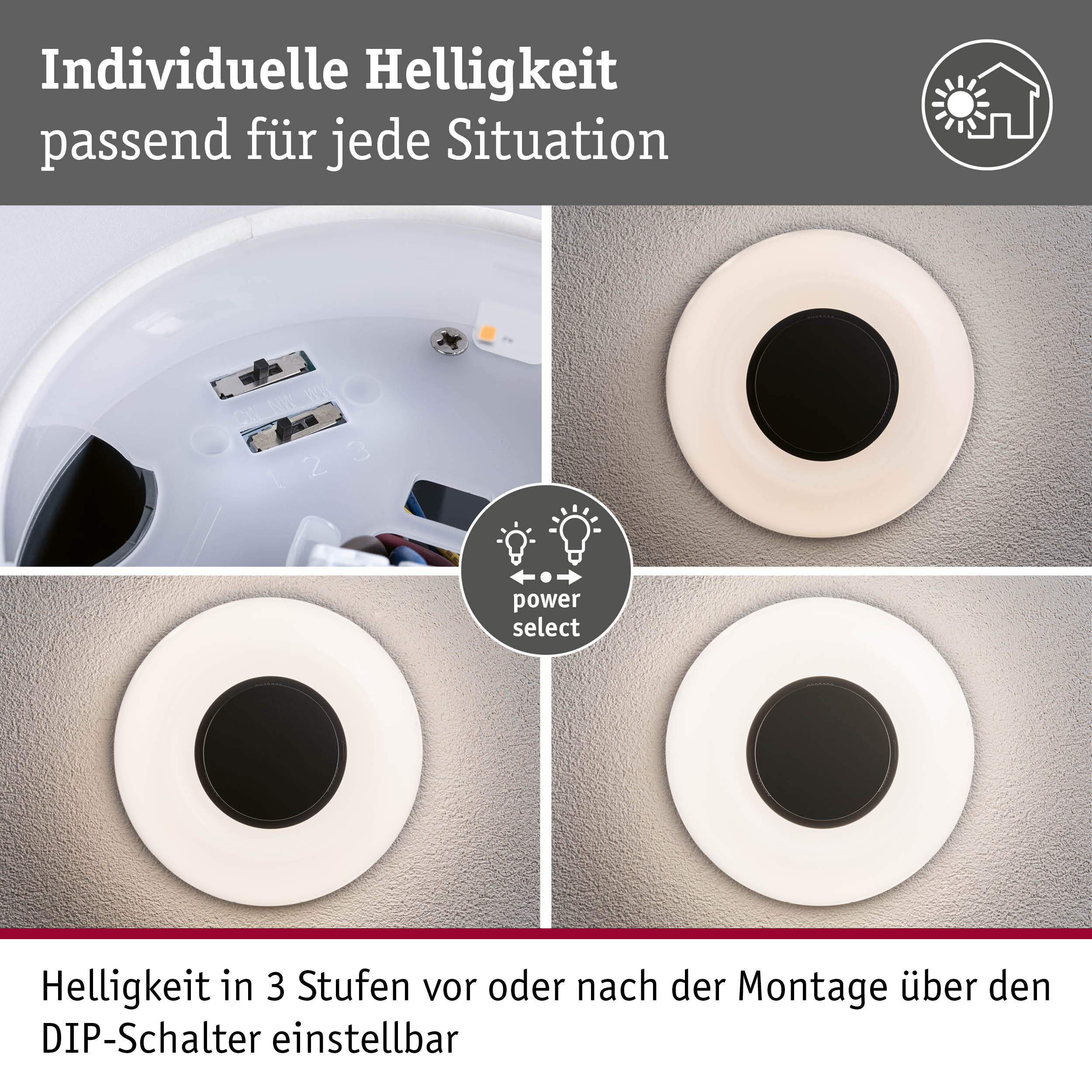 LED Außenwandleuchte Aureva IP65 rund 220mm 2200 - 4000K 20,5W 1730lm 230V Anthrazit/Weiß Polycarbonat