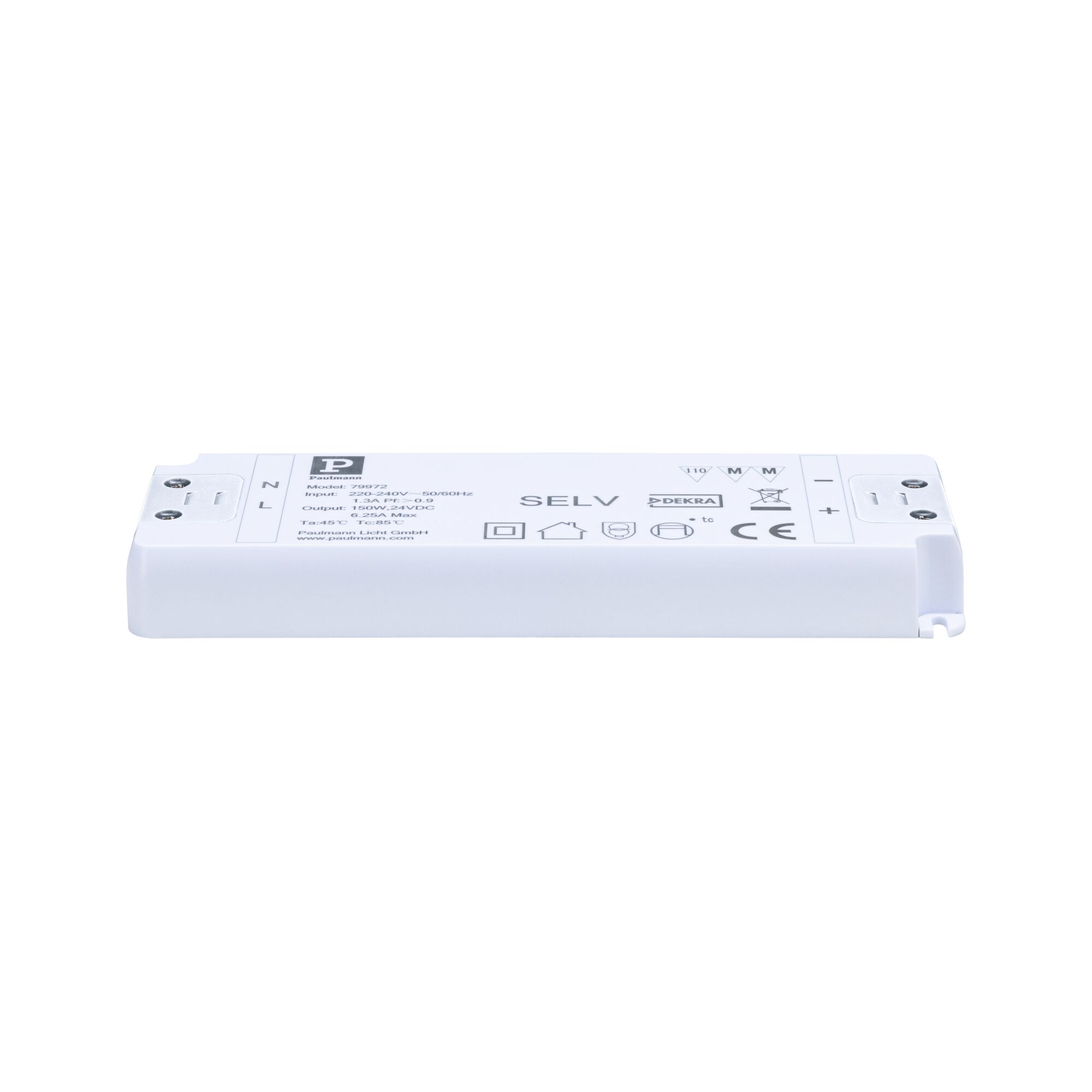 White plastic LED power supply with terminal connectors, energy-efficient lighting component