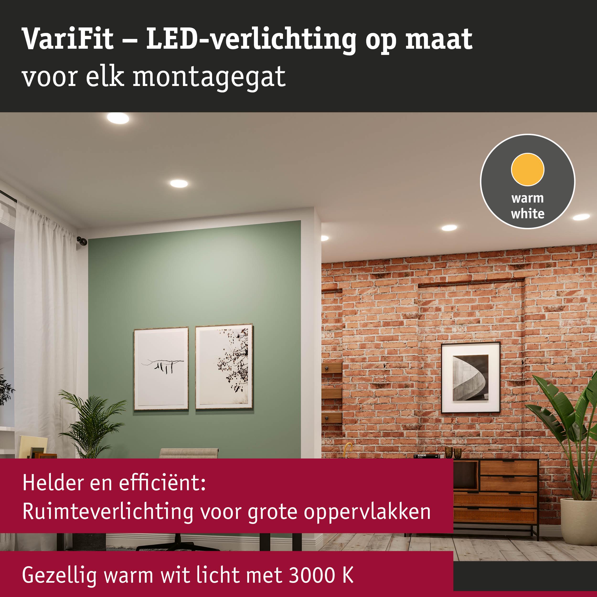 Woonkamer met warmwit LED-plafondverlichting voor heldere en efficiënte ruimteverlichting